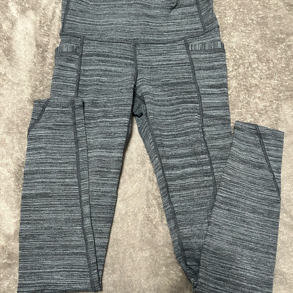 Athleta Charcoal Heather Leggings With Pockets